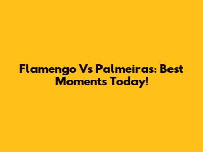 Flamengo Vs Palmeiras: Best Moments Today!