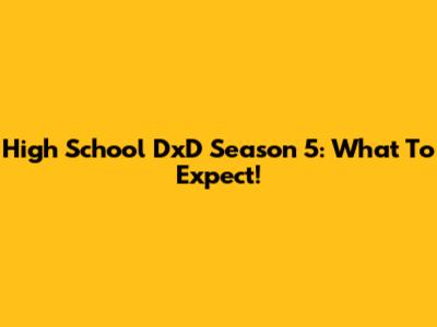 High School DxD Season 5: What To Expect!
