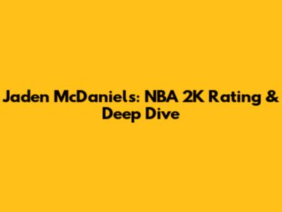 Jaden McDaniels: NBA 2K Rating & Deep Dive