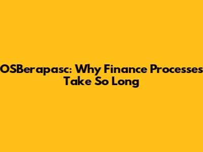 OSBerapasc: Why Finance Processes Take So Long