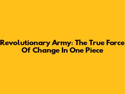 Revolutionary Army: The True Force Of Change In One Piece