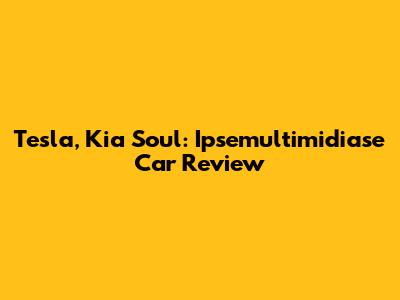 Tesla, Kia Soul: Ipsemultimidiase Car Review